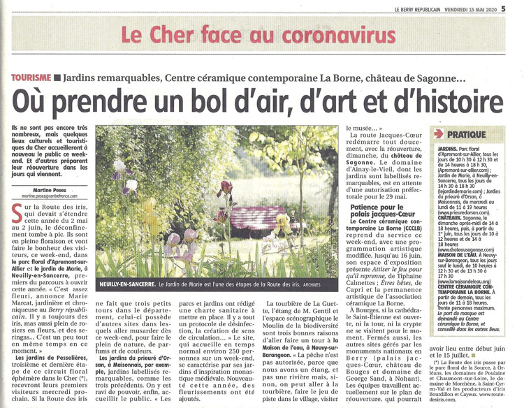 Article from the Berry Républicain in May 2020