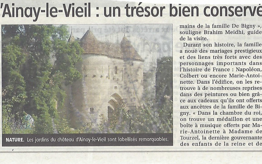 Article du Berry républicain sur le château d'Ainay-le-Vieil