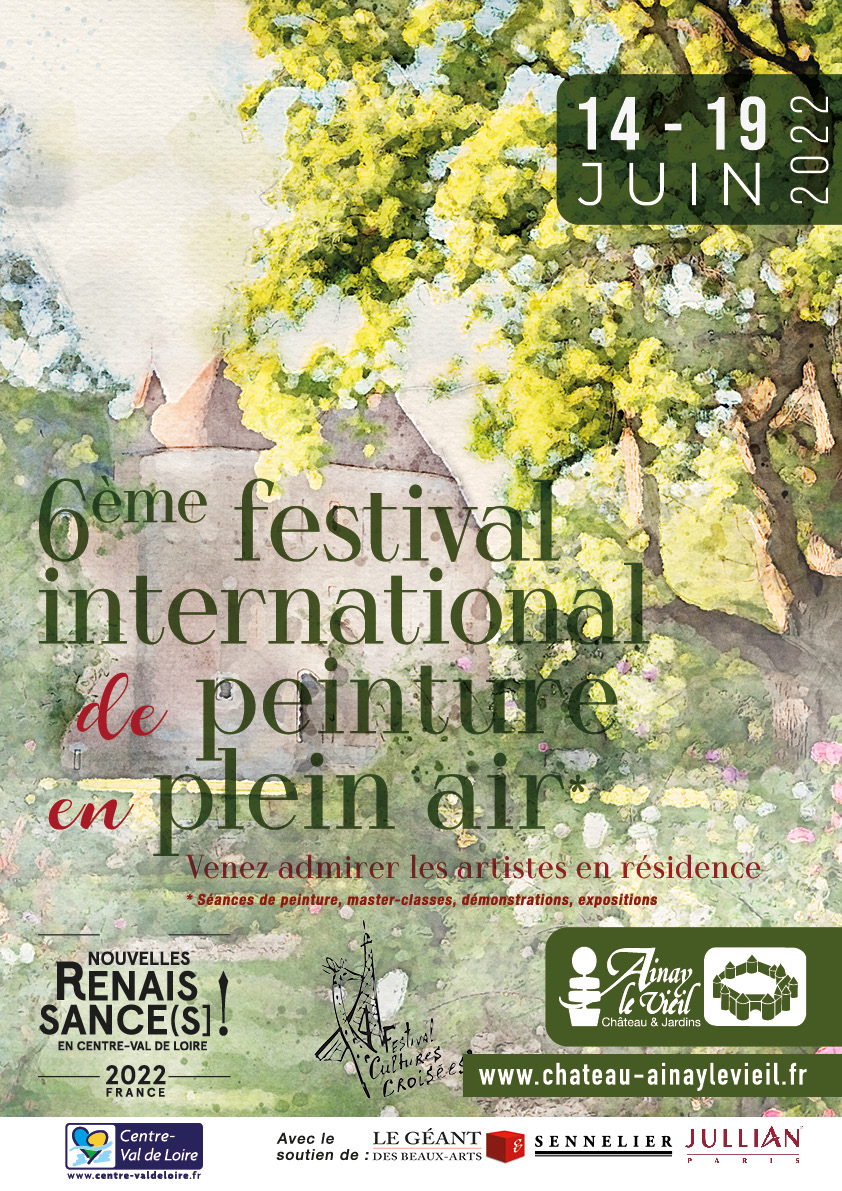 Affiche festival de peinture en plein air au château d’Ainay-le-Vieil