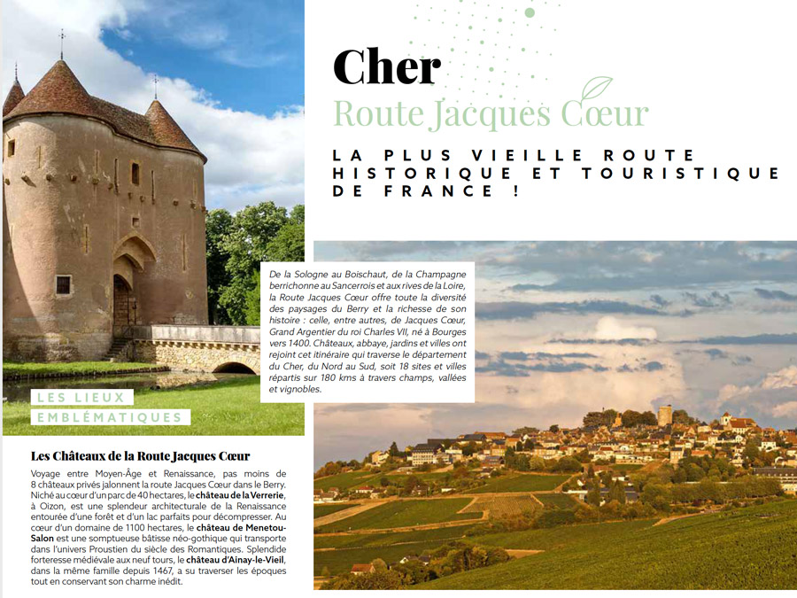 Article sur le Château d’Ainay-le-Vieil paru dans la brochure &quot;Chemins de traverse en Centre-Val de Loire, édité par l'Agence de Tourisme en mai 2022