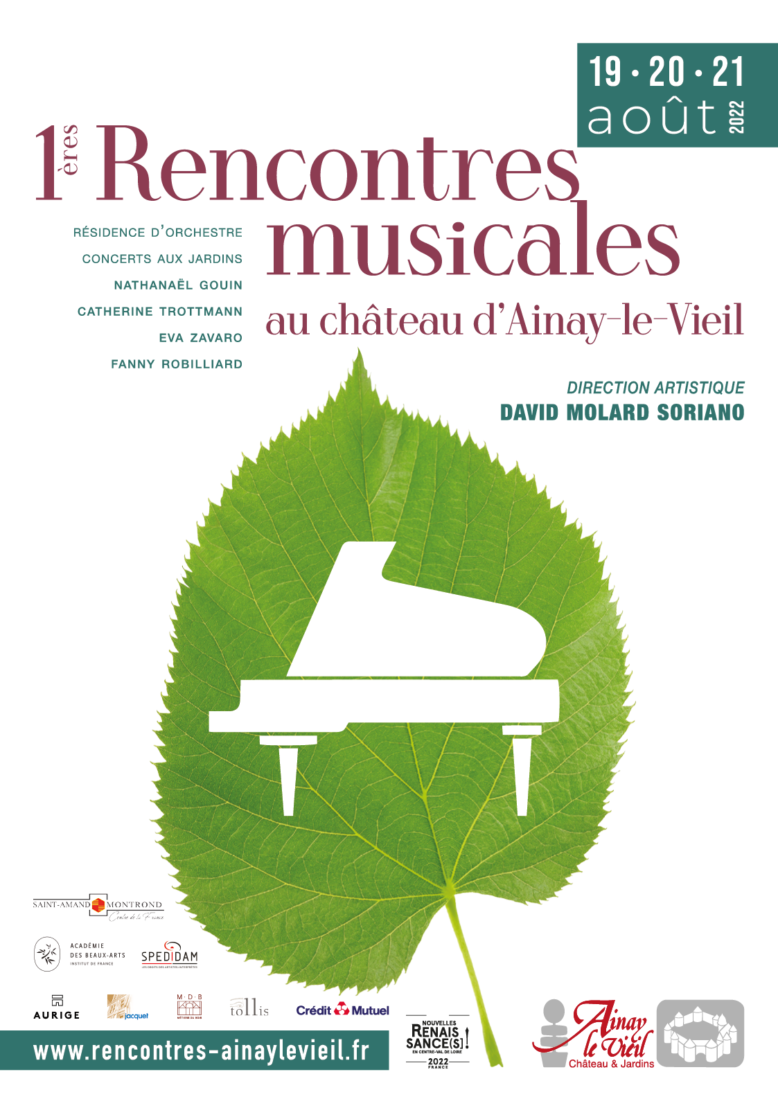 Affiche des rencontres musicales au château d’Ainay-le-Vieil, première édition 2022
