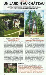 4 juillet 2020, article paru dans Télé 7 jours sur le château d'Ainay-le-Vieil