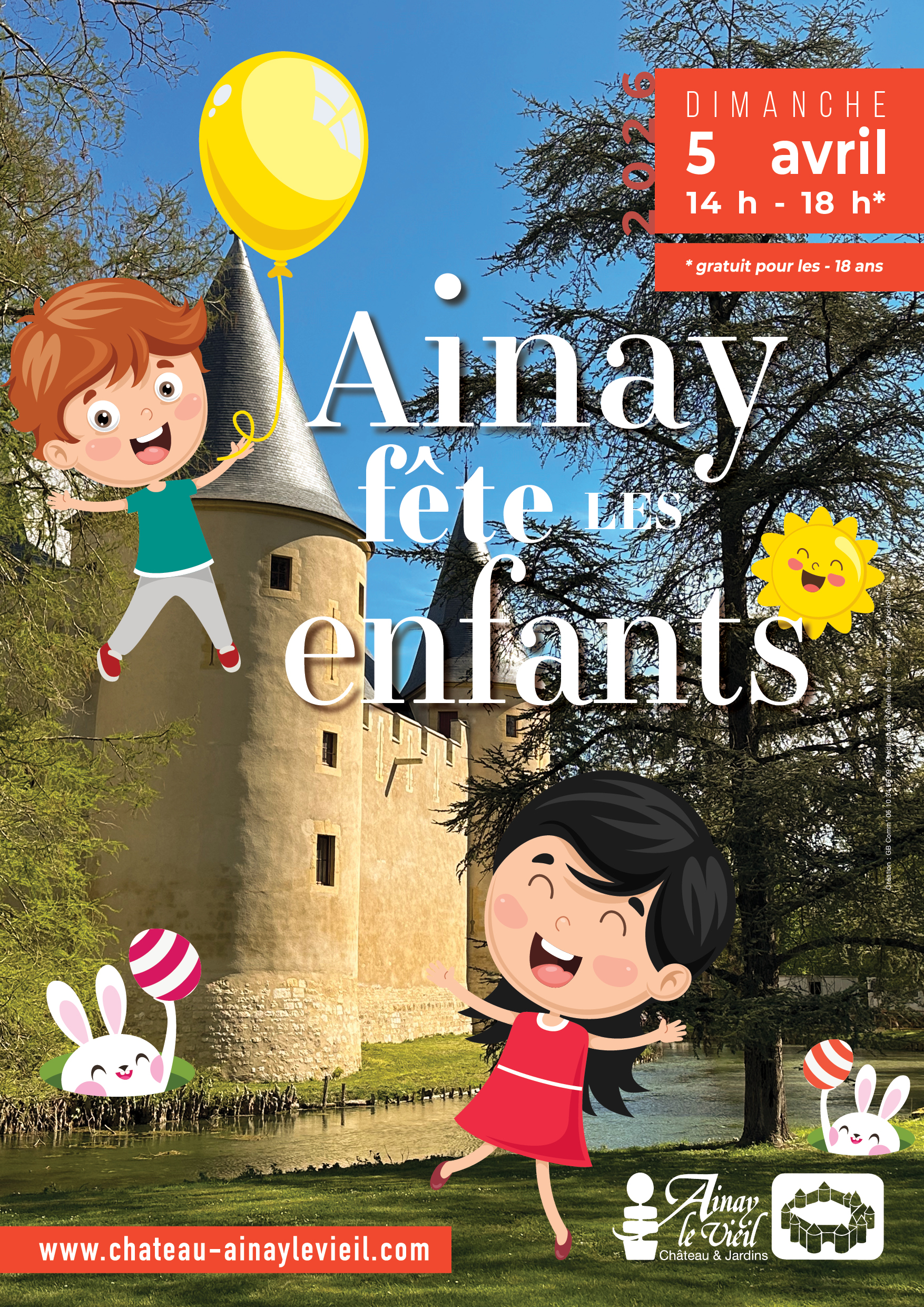 Château d'Ainay-le-Vieil, Ainay fête les enfants, dimanche 5 avril 2026-AFFICHE